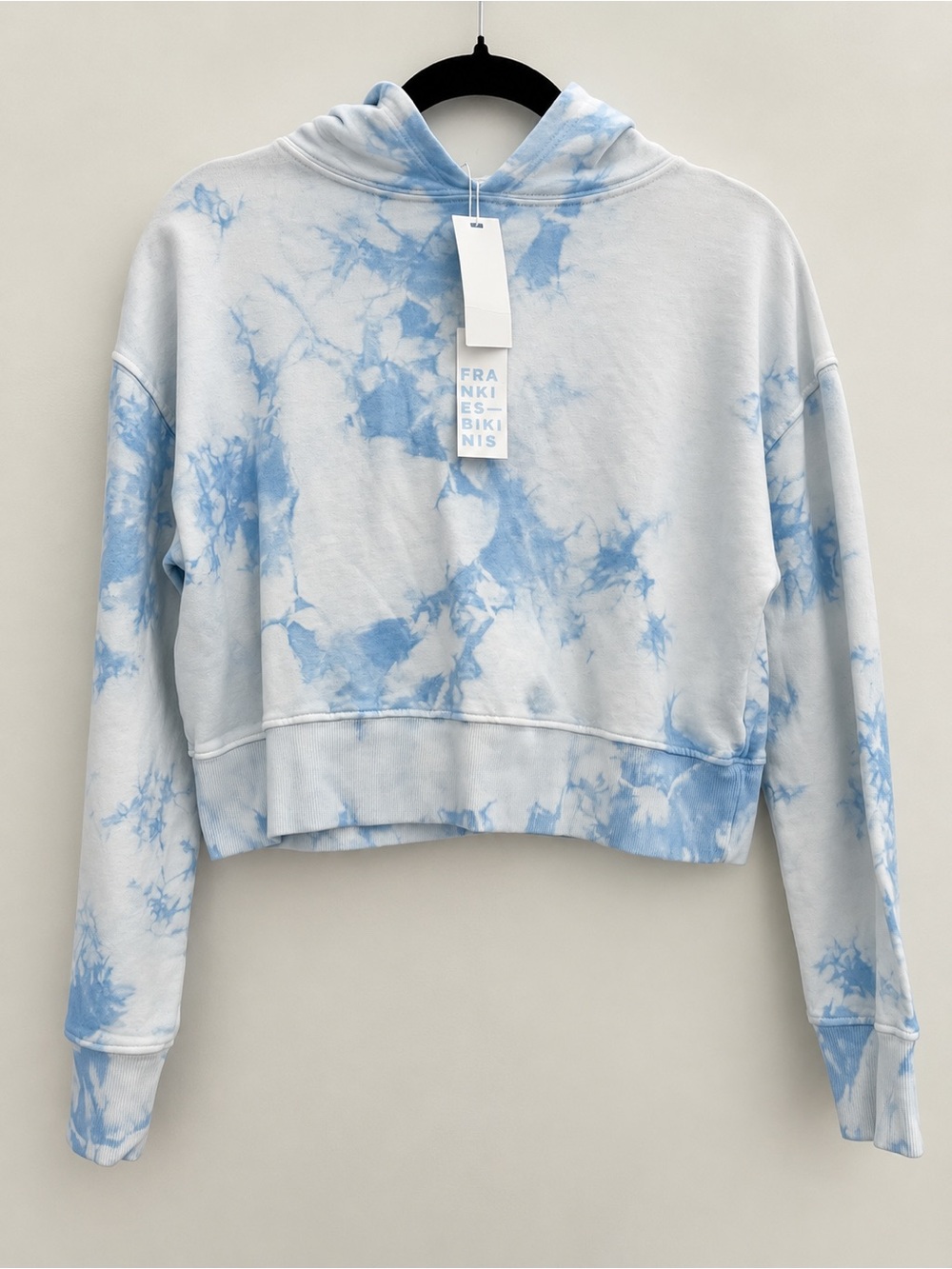 Frankies Bikinis Blue Tie Dye Cropped Hoodie NWT XS
